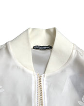 Load image into Gallery viewer, Dolce & Gabbana White Floral Lace Silk Full Zip Bomber Jacket