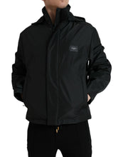 Load image into Gallery viewer, Dolce & Gabbana Black Polyester Logo Plaque Hooded Jacket