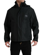 Load image into Gallery viewer, Dolce & Gabbana Black Polyester Logo Plaque Hooded Jacket