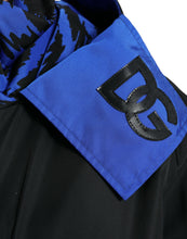 Load image into Gallery viewer, Dolce & Gabbana Black Blue Hooded Windbreaker Coat Jacket