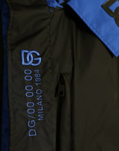 Load image into Gallery viewer, Dolce & Gabbana Black Blue Hooded Windbreaker Coat Jacket