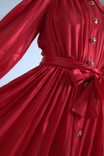 Load image into Gallery viewer, Dolce & Gabbana Elegant Red Silk Midi Dress with Button Detail