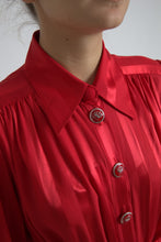 Load image into Gallery viewer, Dolce & Gabbana Elegant Red Silk Midi Dress with Button Detail