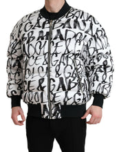 Load image into Gallery viewer, Dolce & Gabbana White Logo Padded Full Zip Bomber Jacket