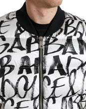 Load image into Gallery viewer, Dolce & Gabbana White Logo Padded Full Zip Bomber Jacket