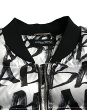 Load image into Gallery viewer, Dolce & Gabbana White Logo Padded Full Zip Bomber Jacket