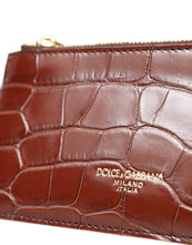 Load image into Gallery viewer, Dolce & Gabbana Brown Alligator Leather Airpods Case Coin Purse Wallet