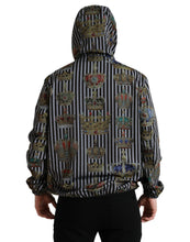 Load image into Gallery viewer, Dolce & Gabbana Black White Striped Crown Hooded Jacket