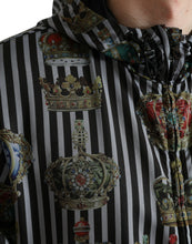 Load image into Gallery viewer, Dolce & Gabbana Black White Striped Crown Hooded Jacket