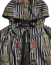 Load image into Gallery viewer, Dolce & Gabbana Black White Striped Crown Hooded Jacket