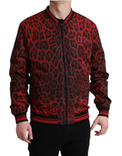 Load image into Gallery viewer, Dolce & Gabbana Red Leopard Nylon Bomber Full Zip Jacket