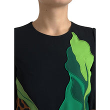 Load image into Gallery viewer, Dolce & Gabbana Black Tiger Jungle Print Sheath Stretch Dress
