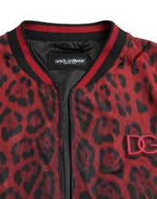 Load image into Gallery viewer, Dolce & Gabbana Red Leopard Nylon Bomber Full Zip Jacket