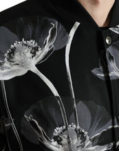 Load image into Gallery viewer, Dolce & Gabbana Black Floral Print Wool Button Down Bomber Jacket
