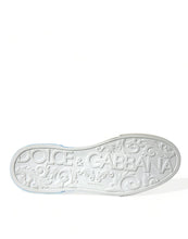 Load image into Gallery viewer, Dolce & Gabbana White Blue Leather Low Top Sneakers Shoes