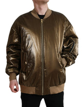 Load image into Gallery viewer, Dolce & Gabbana Bronze Nylon Full Zip Men Bomber Jacket