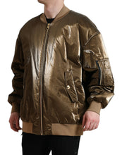 Load image into Gallery viewer, Dolce & Gabbana Bronze Nylon Full Zip Men Bomber Jacket