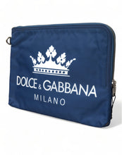 Load image into Gallery viewer, Dolce & Gabbana Blue DG Milano Print Nylon Pouch Clutch Men Bag
