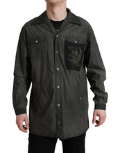 Load image into Gallery viewer, Dolce & Gabbana Dark Gray Cotton Collared Long Sleeves Shirt