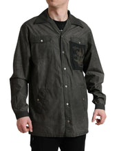 Load image into Gallery viewer, Dolce & Gabbana Dark Gray Cotton Collared Long Sleeves Shirt