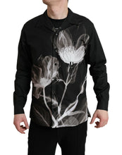 Load image into Gallery viewer, Dolce & Gabbana Black Floral Cotton Collared Long Sleeves Men Shirt