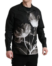 Load image into Gallery viewer, Dolce & Gabbana Black Floral Cotton Collared Long Sleeves Men Shirt