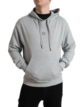 Load image into Gallery viewer, Dolce & Gabbana Gray Cotton Logo Hooded Sweatshirt Sweater