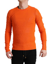 Load image into Gallery viewer, Dolce & Gabbana Orange Knitted Crewneck Men Pullover Sweater