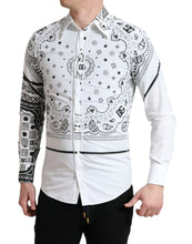 Load image into Gallery viewer, Dolce & Gabbana White Bandana Print Cotton Dress Slim Shirt