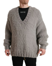 Load image into Gallery viewer, Dolce & Gabbana Gray Alpaca Fur V-neck Men Pullover Sweater