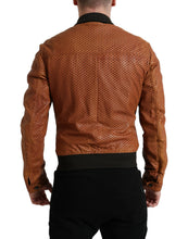 Load image into Gallery viewer, Dolce & Gabbana Brown Lambskin Leather Perforated Jacket