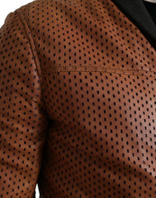 Load image into Gallery viewer, Dolce & Gabbana Brown Lambskin Leather Perforated Jacket