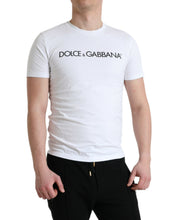 Load image into Gallery viewer, Dolce & Gabbana White Logo Print Cotton Round Neck T-shirt