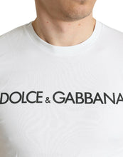 Load image into Gallery viewer, Dolce & Gabbana White Logo Print Cotton Round Neck T-shirt