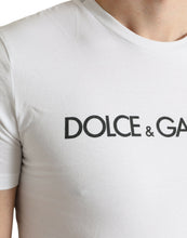 Load image into Gallery viewer, Dolce & Gabbana White Logo Print Cotton Round Neck T-shirt
