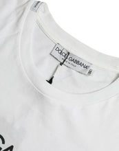 Load image into Gallery viewer, Dolce & Gabbana White Logo Print Cotton Round Neck T-shirt