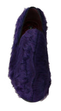 Load image into Gallery viewer, Dolce & Gabbana Plush Purple Sheep Fur Loafers