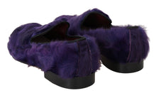 Load image into Gallery viewer, Dolce & Gabbana Plush Purple Sheep Fur Loafers