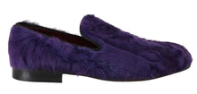 Load image into Gallery viewer, Dolce & Gabbana Plush Purple Sheep Fur Loafers