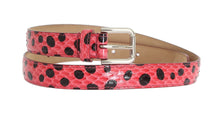 Load image into Gallery viewer, Dolce & Gabbana Polka Dot Snakeskin Belt with Silver Buckle