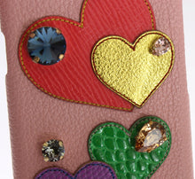 Load image into Gallery viewer, Dolce & Gabbana Chic Pink Leather Crystal iPhone Case