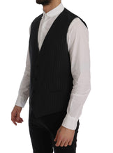 Load image into Gallery viewer, Dolce & Gabbana Elegant Gray Striped Men's Waistcoat Vest