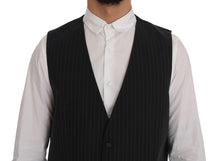 Load image into Gallery viewer, Dolce & Gabbana Elegant Gray Striped Men's Waistcoat Vest