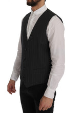 Load image into Gallery viewer, Dolce & Gabbana Elegant Gray Striped Single Breasted Vest