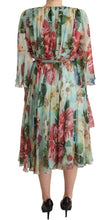 Load image into Gallery viewer, Dolce & Gabbana Floral Silk Midi Wrap Dress
