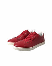 Load image into Gallery viewer, Dolce & Gabbana Elegant Red Leather Low Top Sneakers