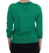 Load image into Gallery viewer, Dolce & Gabbana Embellished Green Silk Pullover Sweater