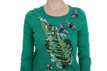 Load image into Gallery viewer, Dolce & Gabbana Embellished Green Silk Pullover Sweater