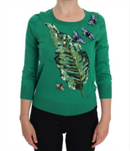 Load image into Gallery viewer, Dolce & Gabbana Embellished Green Silk Pullover Sweater