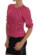 Load image into Gallery viewer, Dolce & Gabbana Chic Pink Polka Dotted Silk Blouse